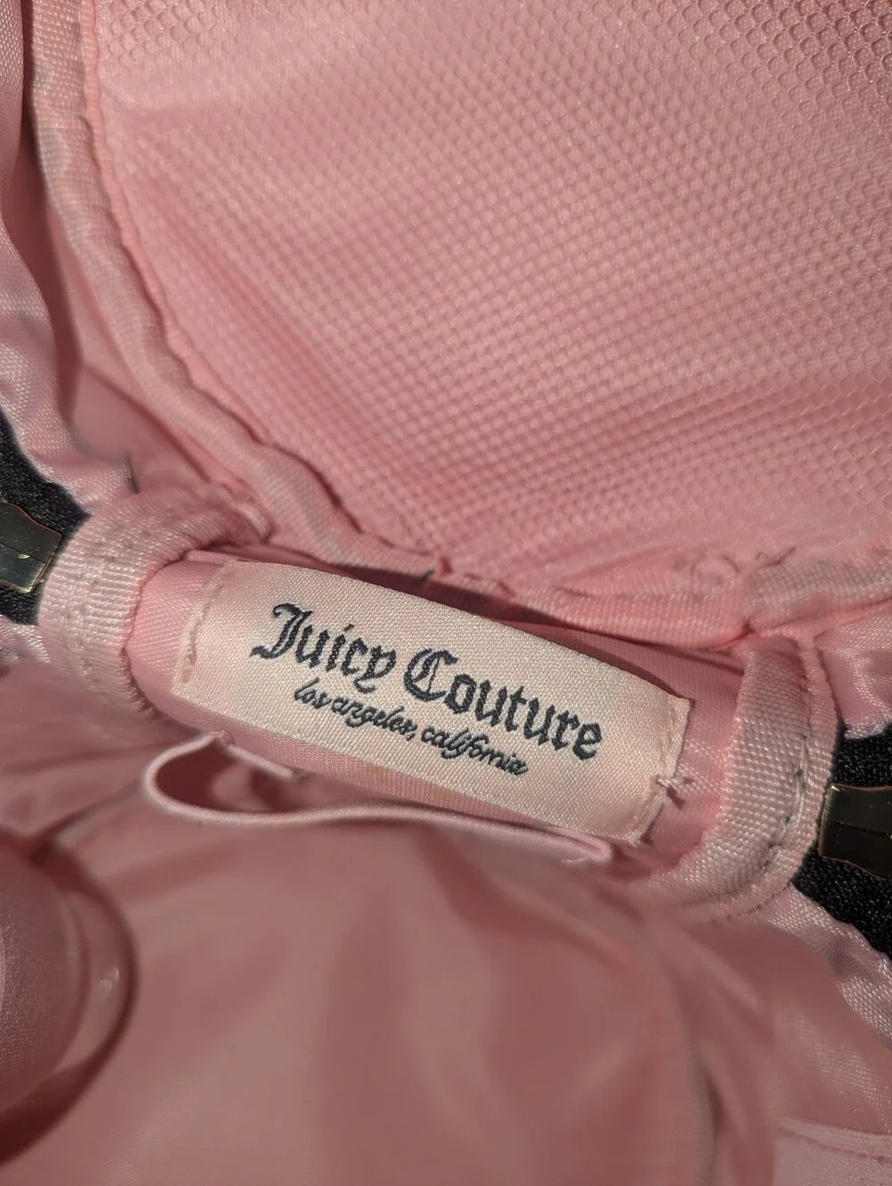 Juicy Couture NWT Black Velvet Cosmetic Case with Pink Bow and Rhinestones